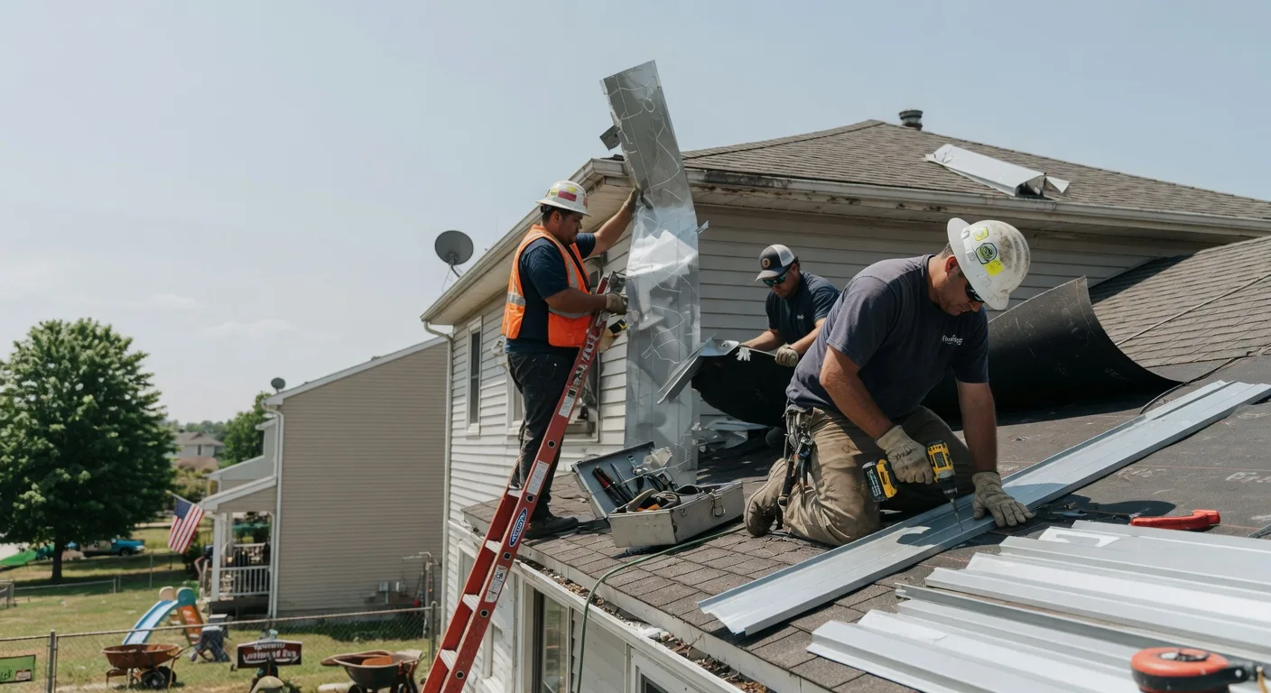 Storm Damage Metal Roof Repair in Falmouth, IN